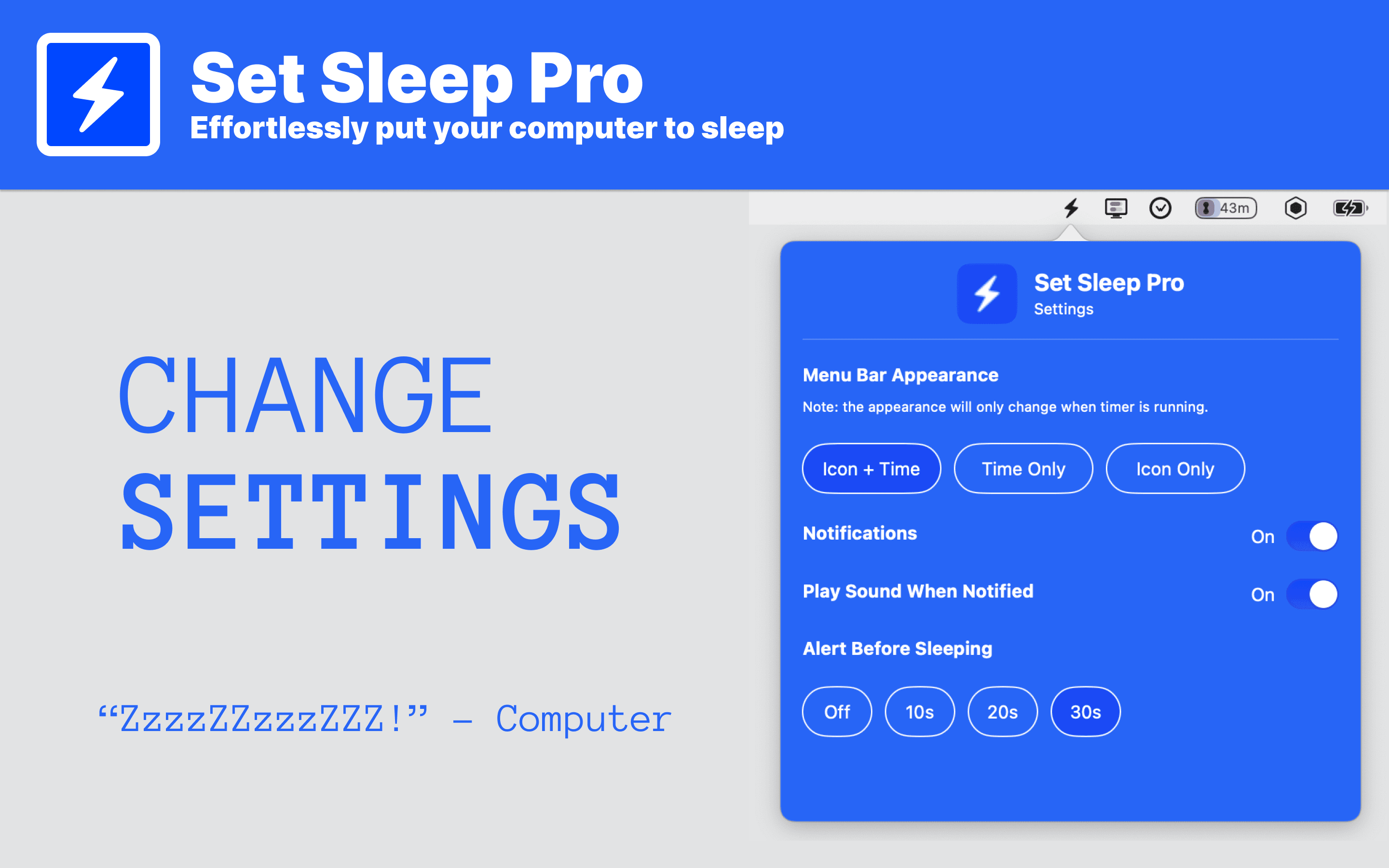 Set Sleep Pro for macOS by Eric David Smith