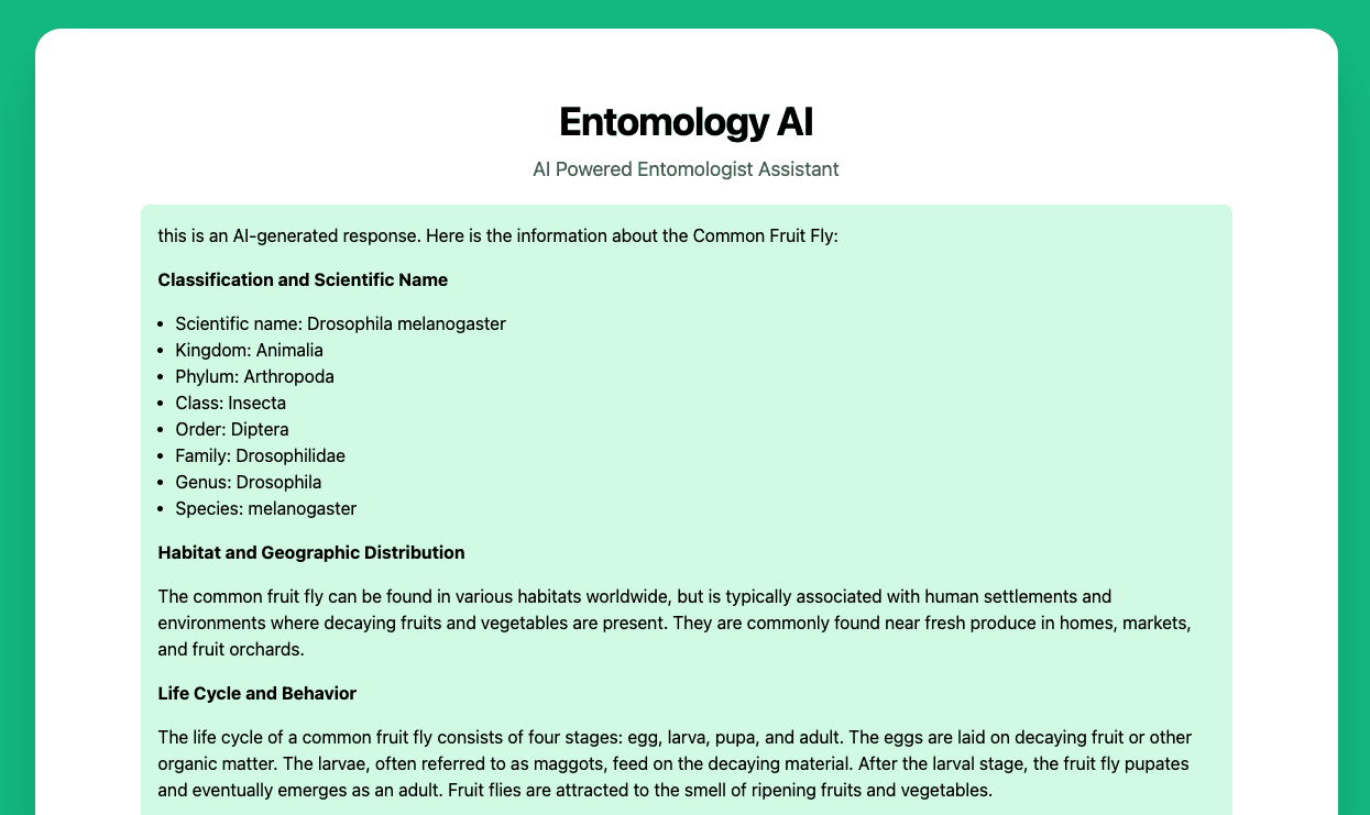 Entomology AI Example by Eric David Smith